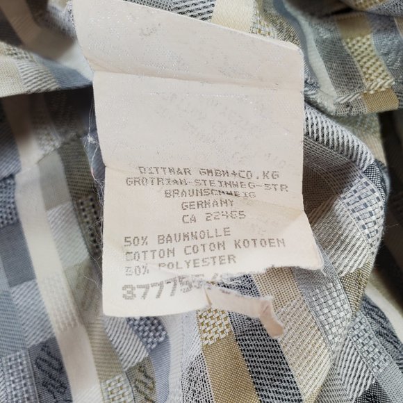 Signum Shirt Mens Medium Earth Tones Short Sleeve Casual Button Up Big Buttons - Picture 16 of 16